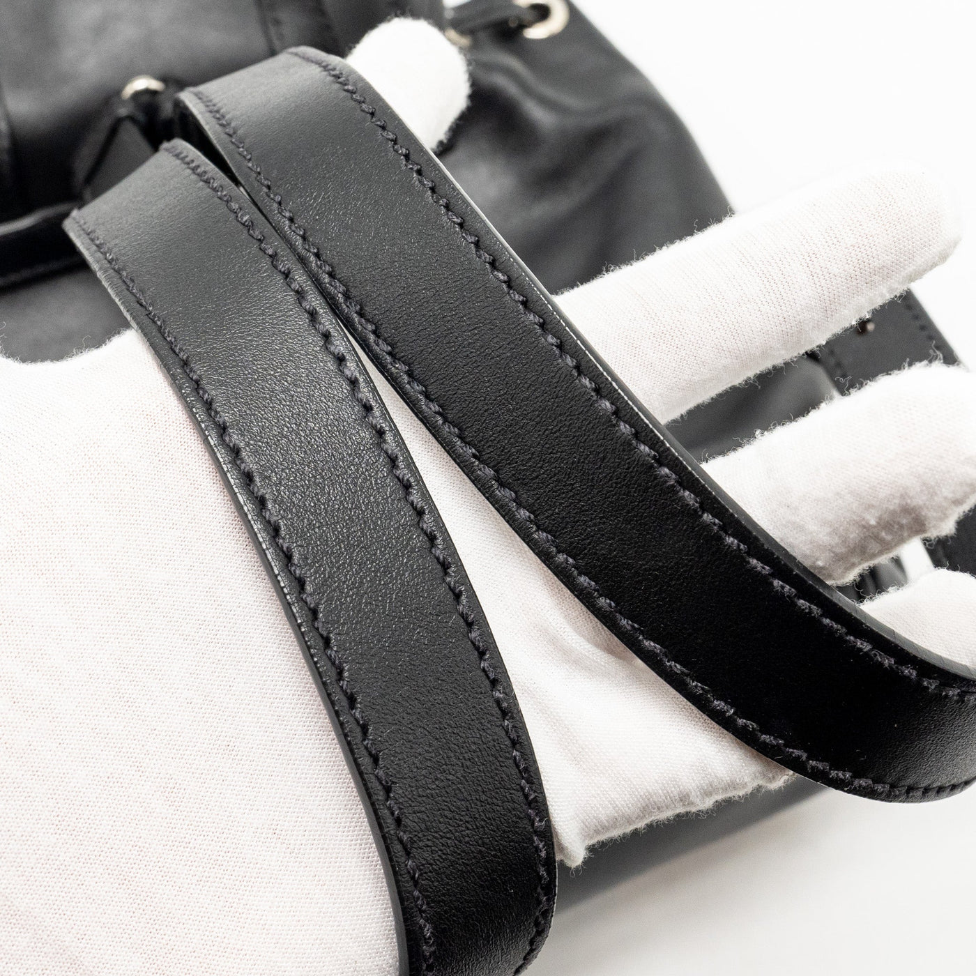 PRADA ZAINETTO BACKPACK LEATHER BLACK SHW