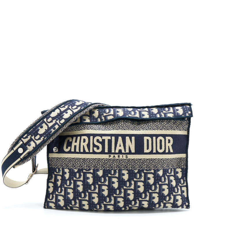 DIOR CROSSBODY MESSENGER BAG BLUE OBLIQUE CANVAS