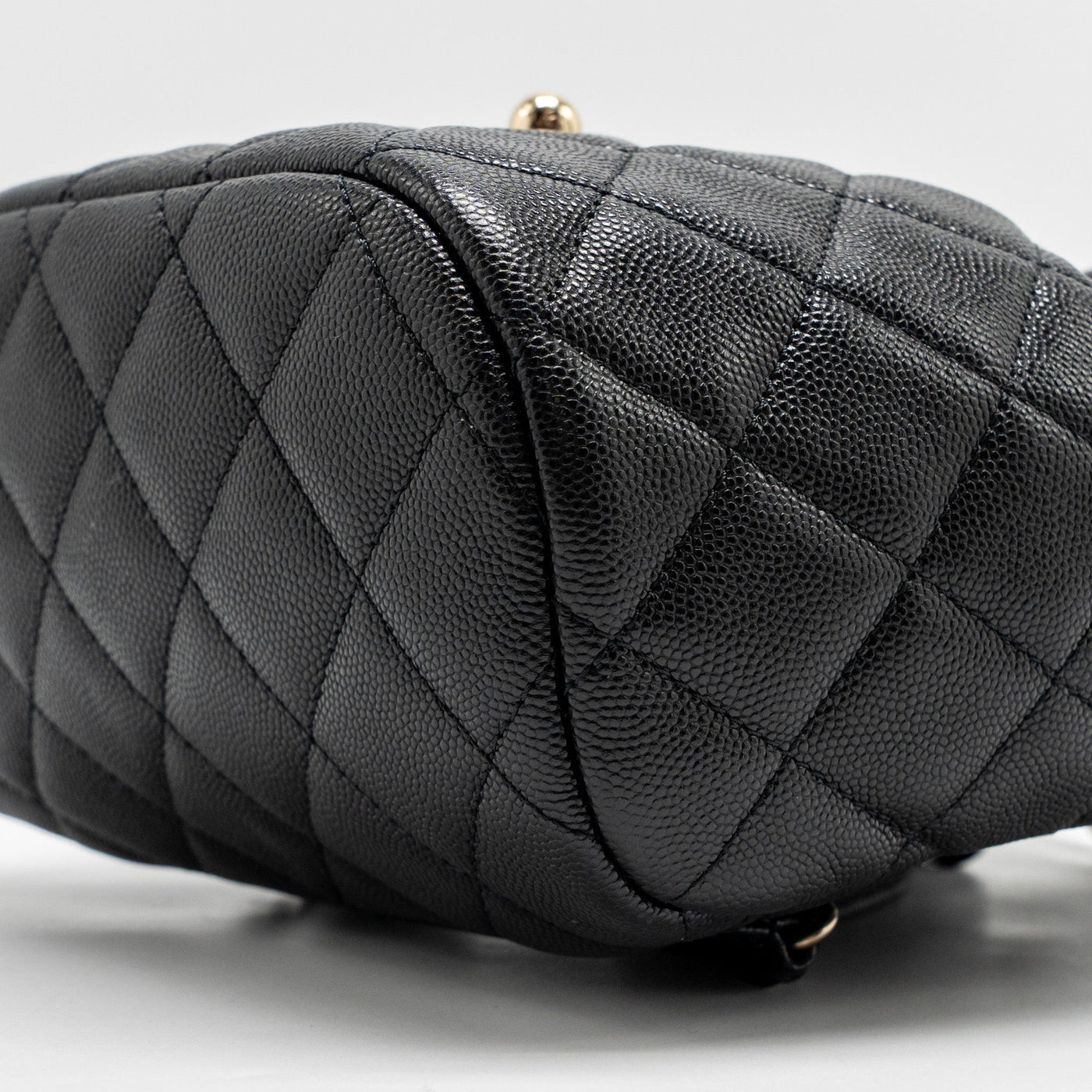 CHANEL QUILTED MINI BACKPACK CAVIAR BLACK LGHW (MICROCHIP)