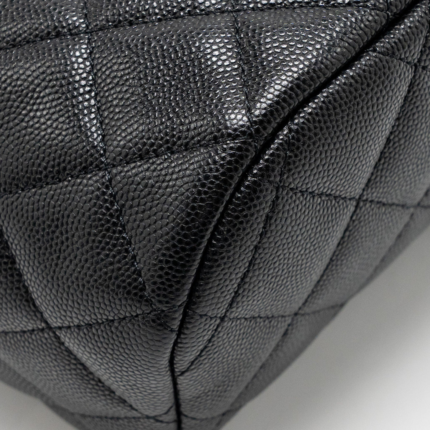 CHANEL QUILTED MINI BACKPACK CAVIAR BLACK LGHW (MICROCHIP)