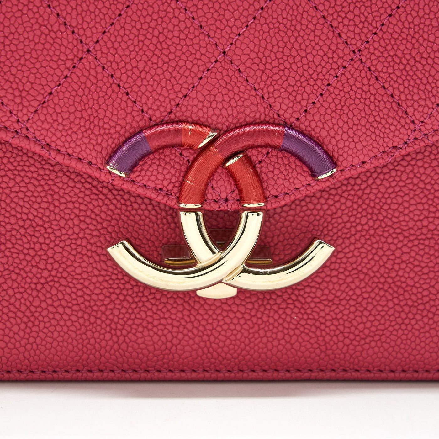 CHANEL MESSENGER CROSSBODY BAG CAVIAR RED GHW