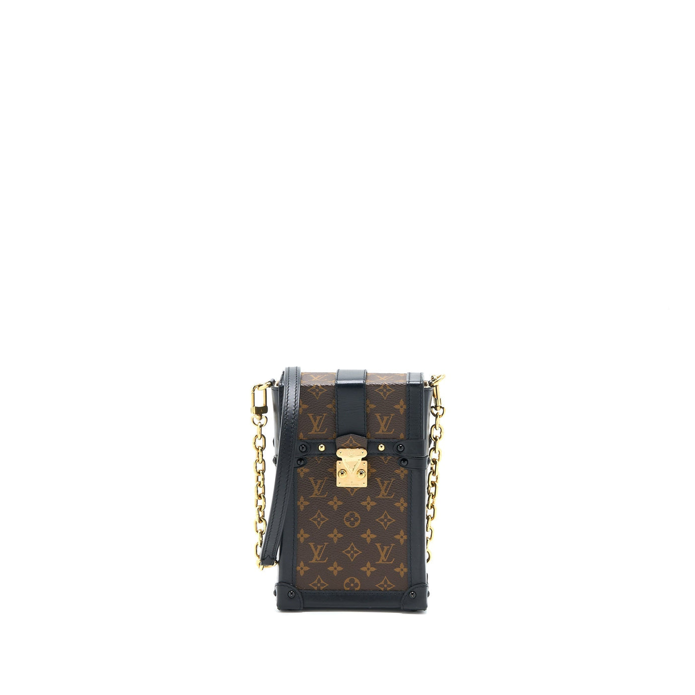 LOUIS VUITTON VERTICAL TRUNK POCHETTE WITH CHAIN MONOGRAM CANVAS GHW