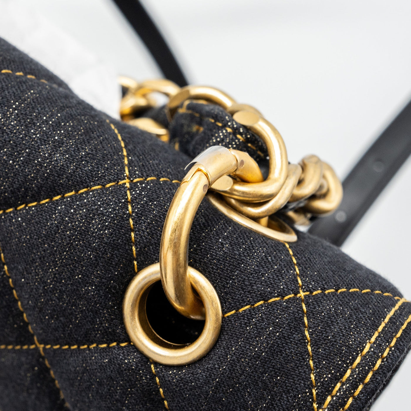 CHANEL 23S FLAP BACKPACK DENIM DARK BLUE BRUSHED GHW (MICROCHIP)