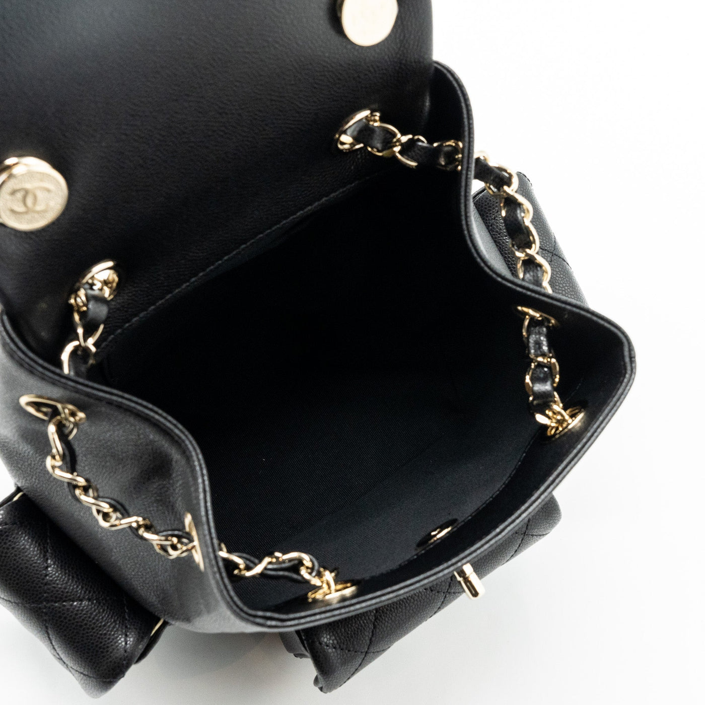 CHANEL 23K TRIPLE POCKET BACKPACK CAVIAR BLACK LGHW(MICROCHIP)