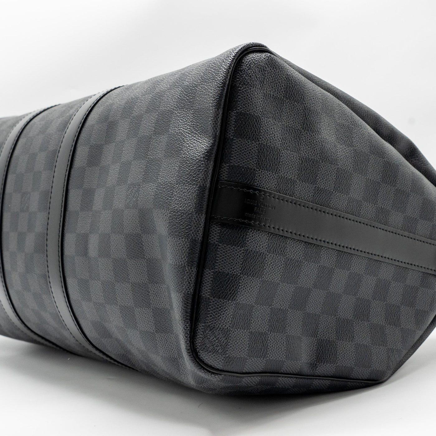 LOUIS VUITTON KEEPALL BANDOULIERE 45 DAMIER GRAPHITE CANVAS BLACK SHW