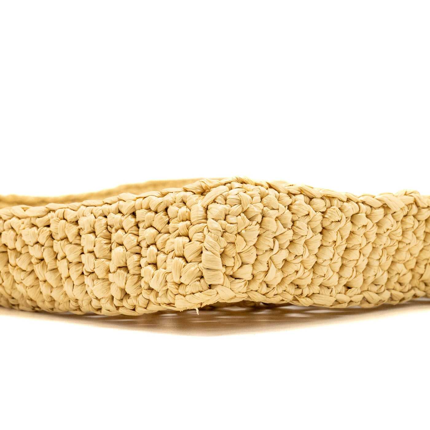 PRADA CROCHET TOTE BAG RAFFIA TAN