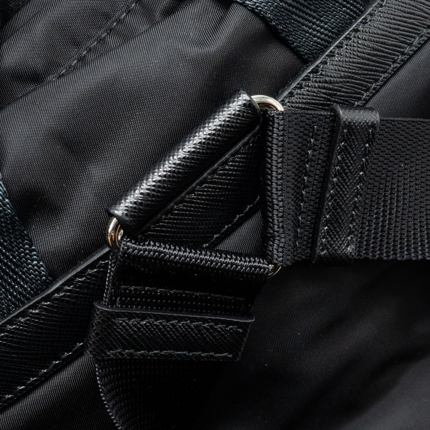 PRADA BACKPACK RE-NYLON/SAFFIANO BLACK SHW
