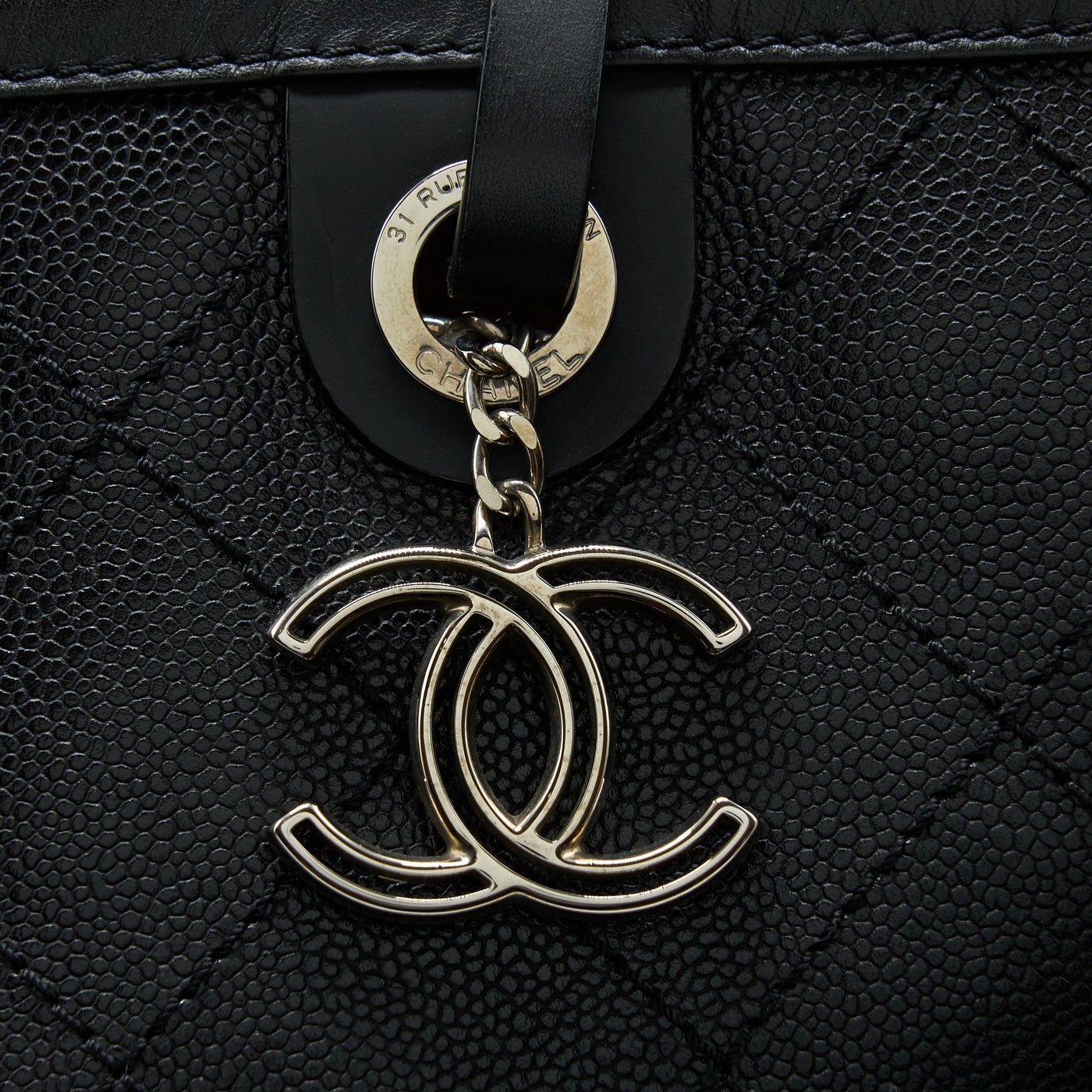 CHANEL TOTE BAG CAVIAR BLACK SHW