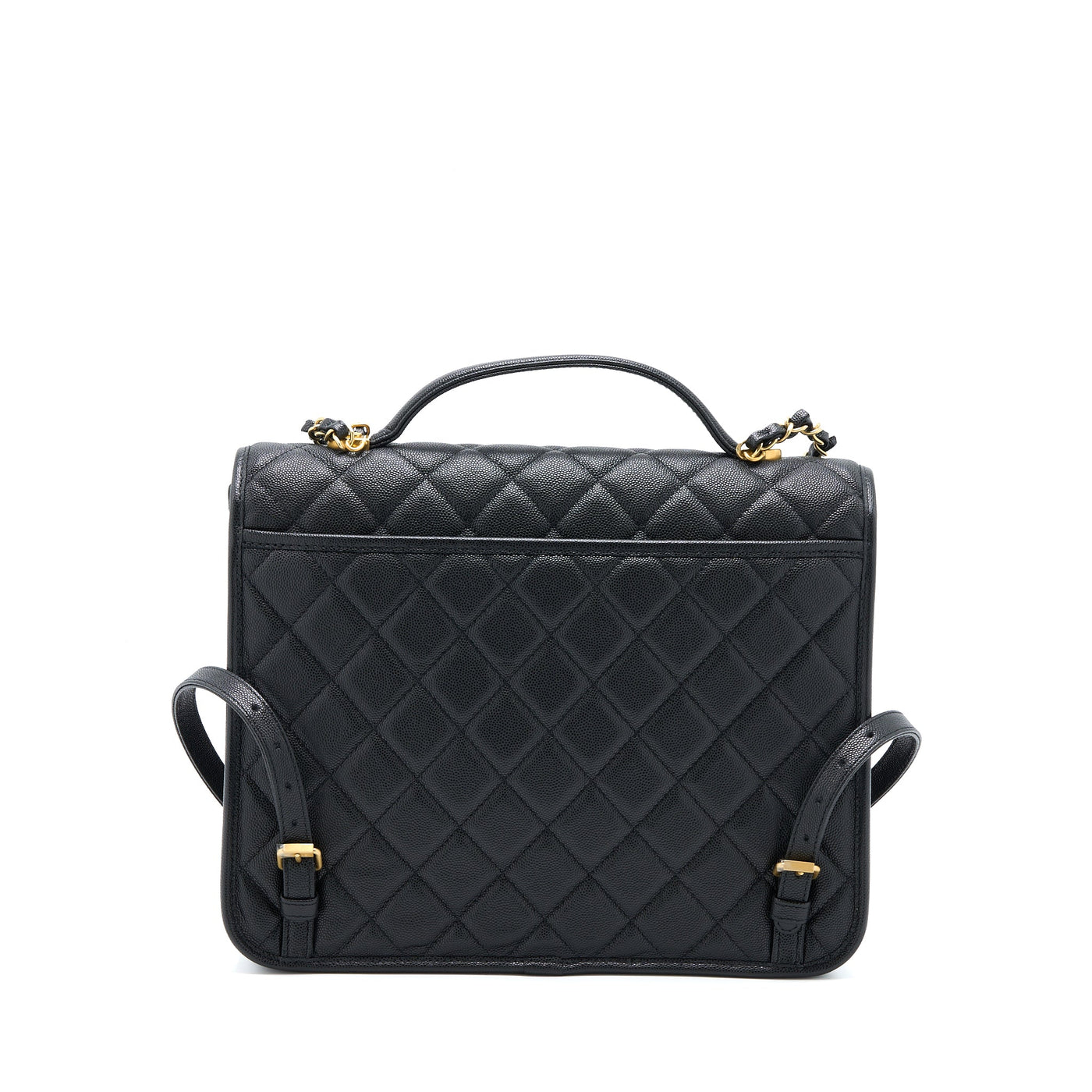 CHANEL 22K LARGE BACKPACK CAVIAR BLACK BRUSHED GHW (MICROCHIP)