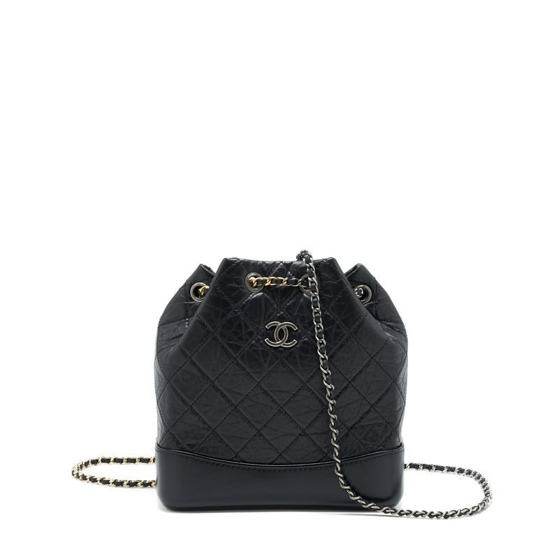 CHANEL SMALL GABRIELLE BACKPACK CALFSKIN BLACK WITH MULTICOLOUR HARDWARE (MICROCHIP)