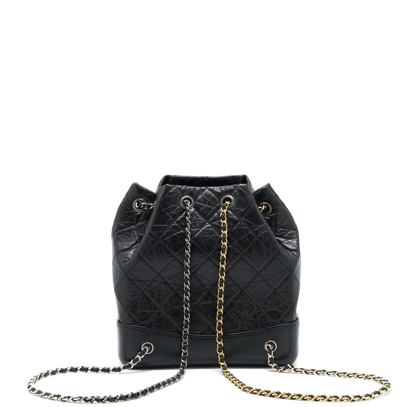 CHANEL SMALL GABRIELLE BACKPACK CALFSKIN BLACK WITH MULTICOLOUR HARDWARE (MICROCHIP)