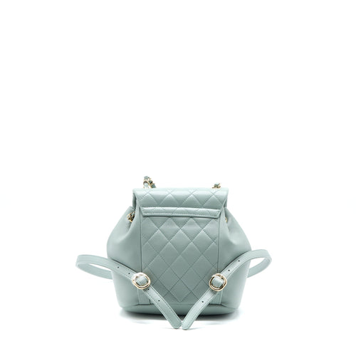 CHANEL 23C DUMA MINI BACKPACK CALFSKIN LIGHT GREY LGHW (MICROCHIP)