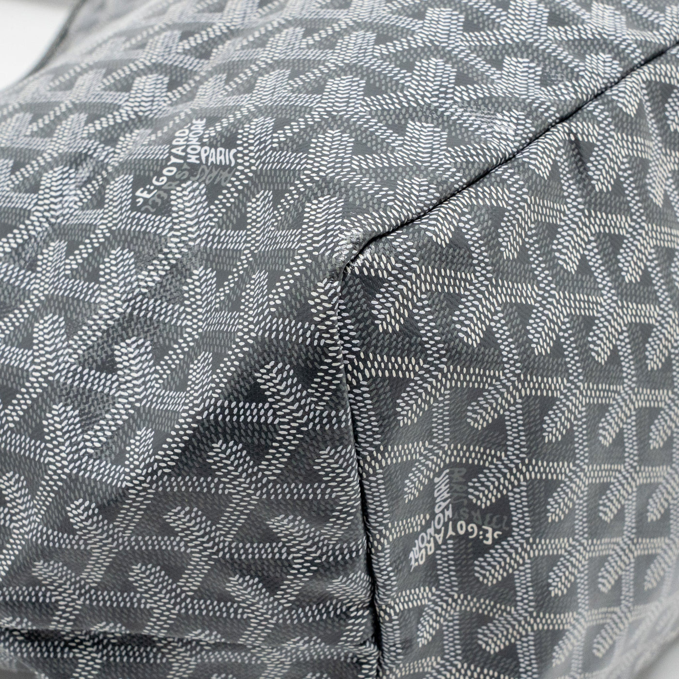 GOYARD SAINT LOUIS GM TOTE BAG GOYARDINE CANVAS / LEATHER GREY