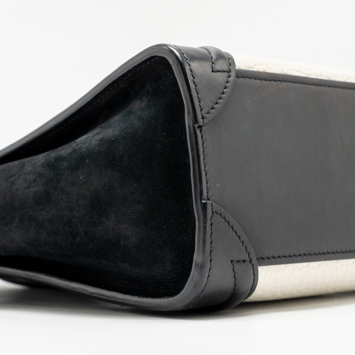 CELINE NANO LUGGAGE BAG CALFSKIN BLACK / WHITE GHW