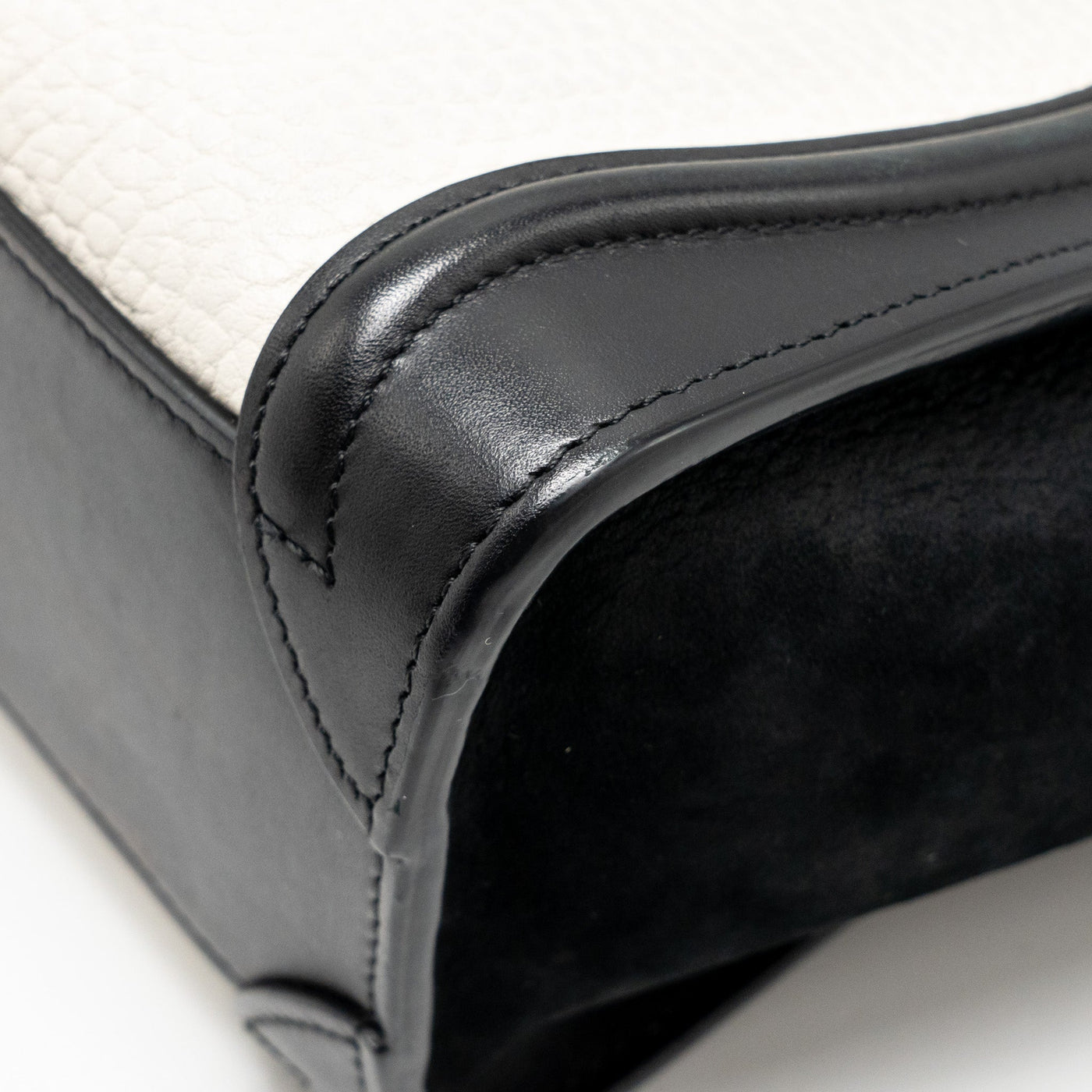 CELINE NANO LUGGAGE BAG CALFSKIN BLACK / WHITE GHW