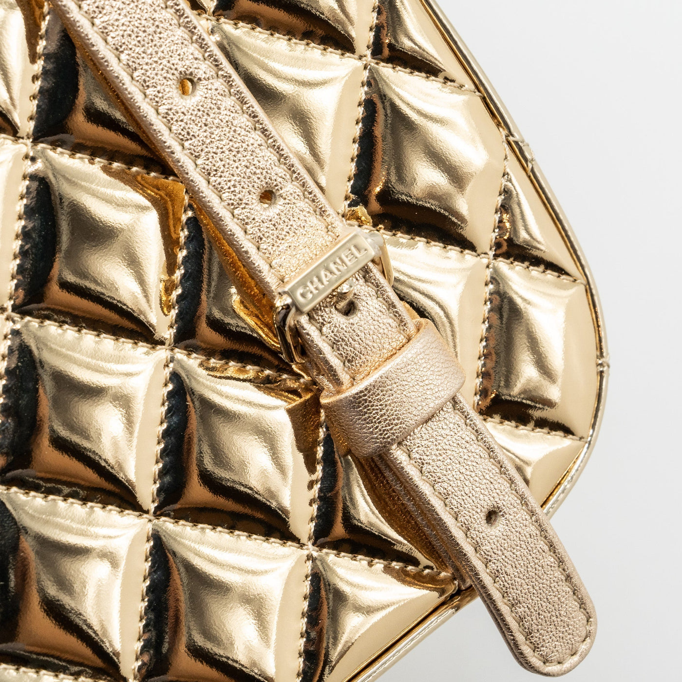 CHANEL 24C BACKPACK WITH STAR PATENT GOLD LGHW (MICROCHIP)
