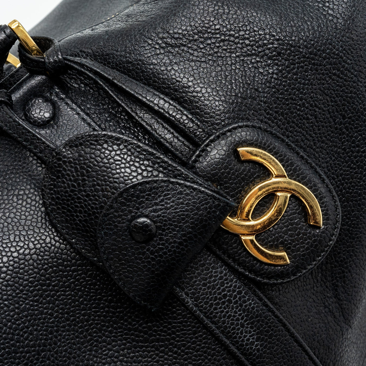 CHANEL VINTAGE TRAVEL BAG CAVIAR BLACK GHW