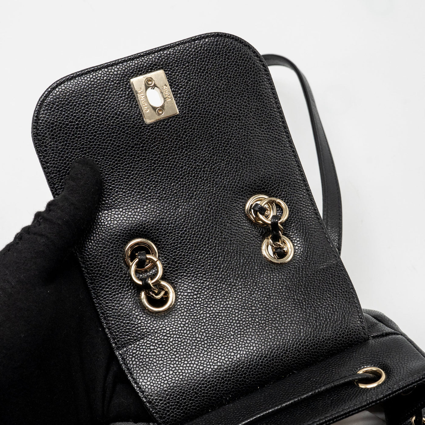 CHANEL AFFINITY BACKPACK CAVIAR BLACK LGHW (MICROCHIP)