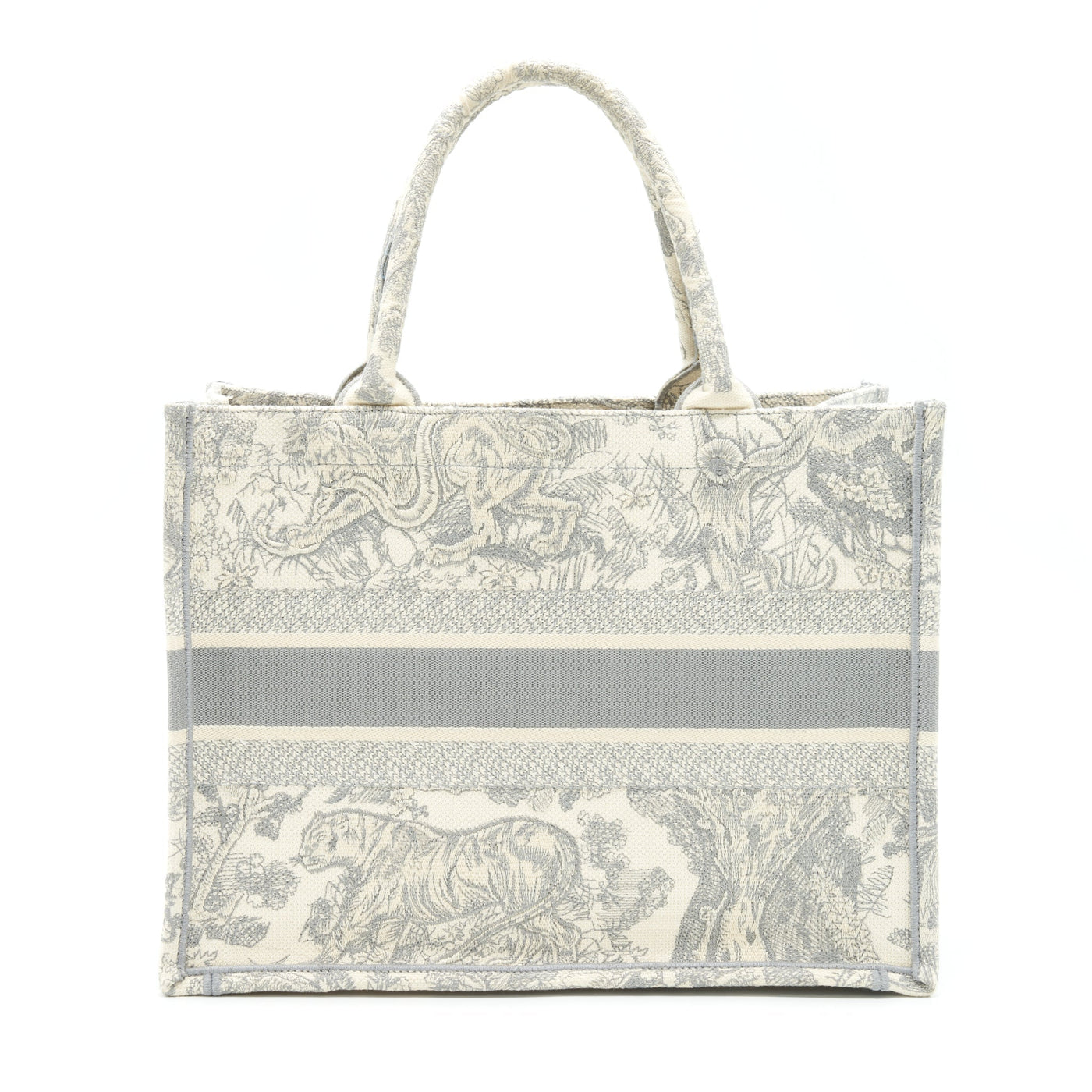 DIOR MEDIUM DIOR BOOK TOTE GREY TOILE DE JOUY EMBROIDERY