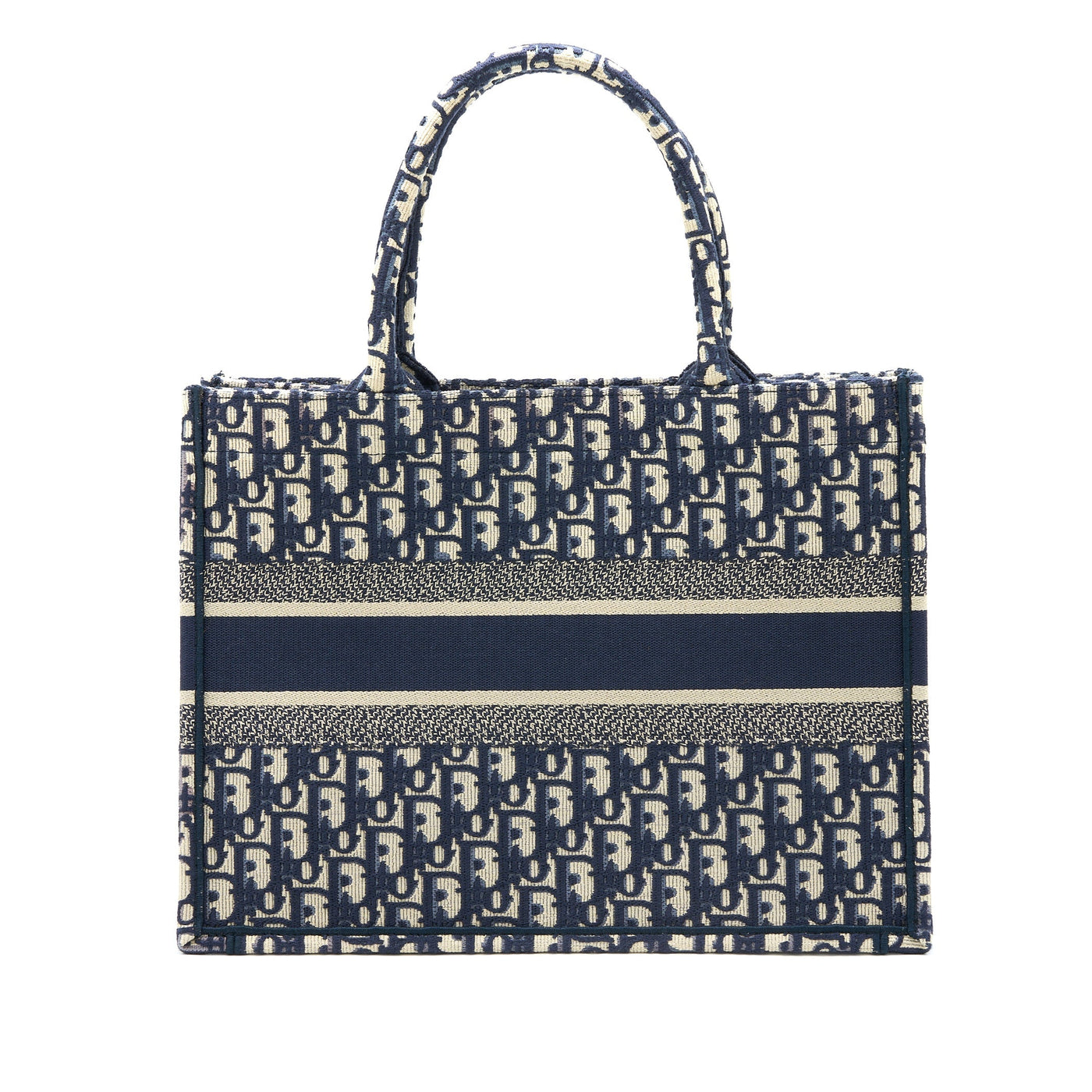 DIOR MEDIUM BOOK TOTE BLUE OBLIQUE EMBROIDERY
