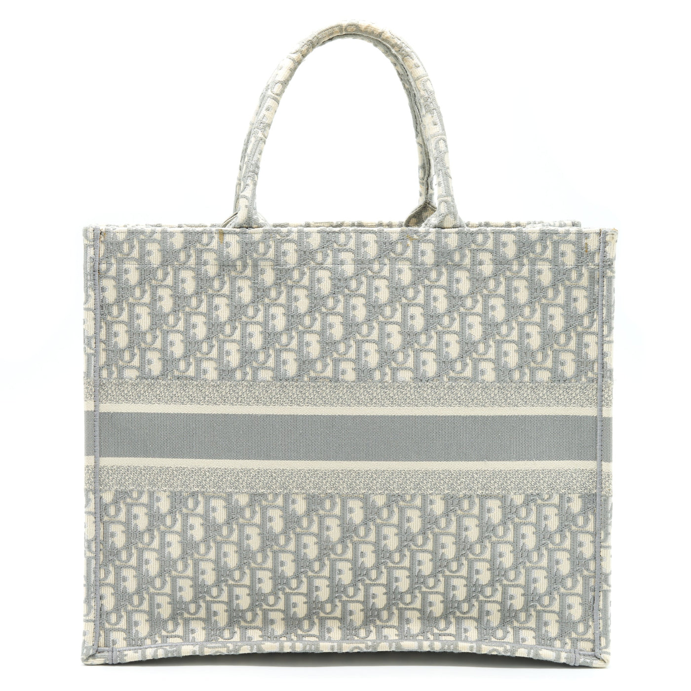 DIOR LARGE DIOR BOOK TOTE GREY OBLIQUE EMBROIDERY