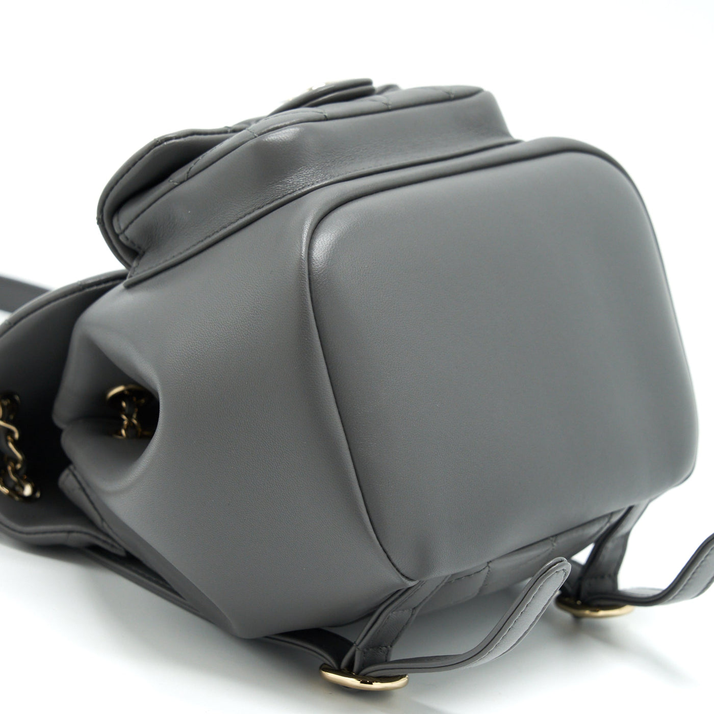CHANEL MINI DUMA BACKPACK LAMBSKIN GREY LGHW (MICROCHIP)