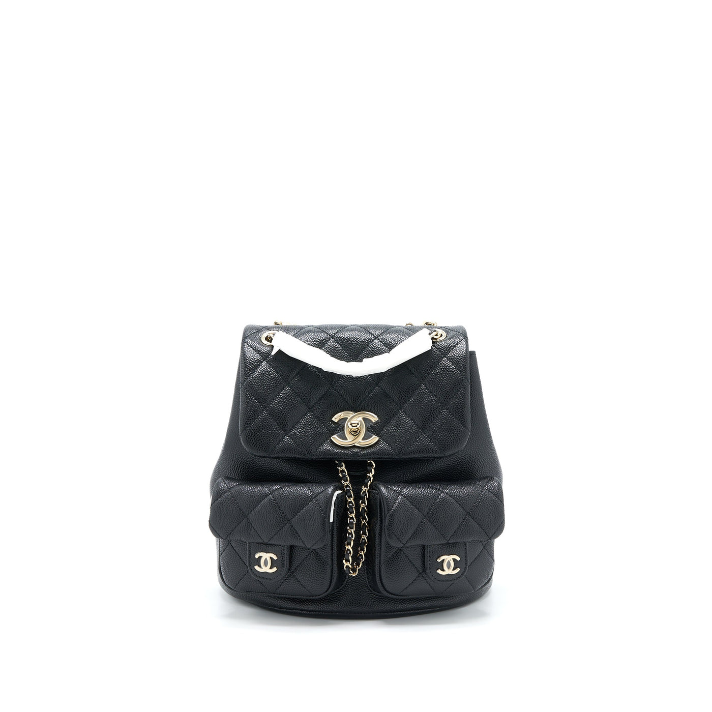 CHANEL 23P TRIPLE PACK BACKPACK CAVIAR BLACK LGHW (MICROCHIP)