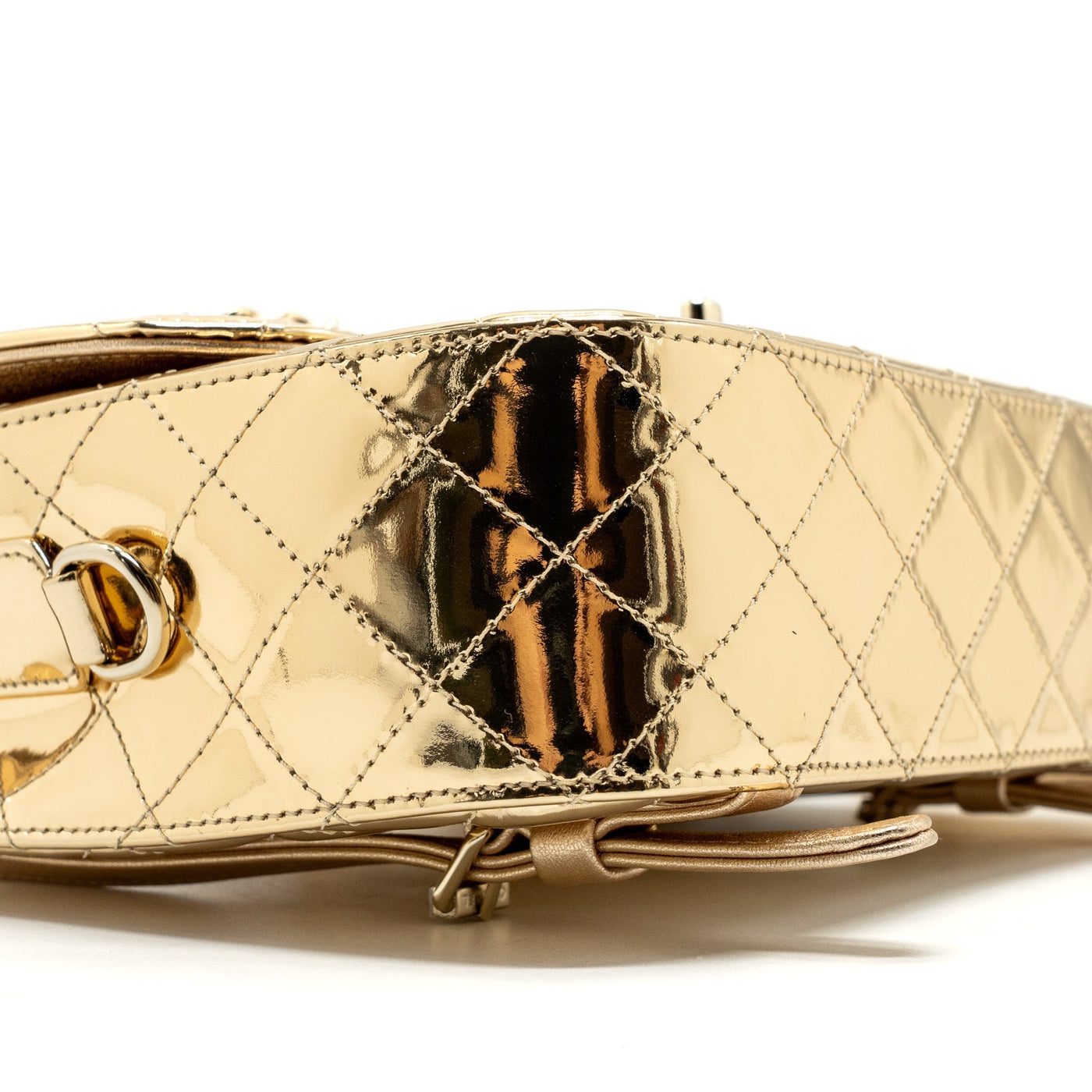 CHANEL 24C BACKPACK WITH STAR PATENT GOLD LGHW (MICROCHIP)