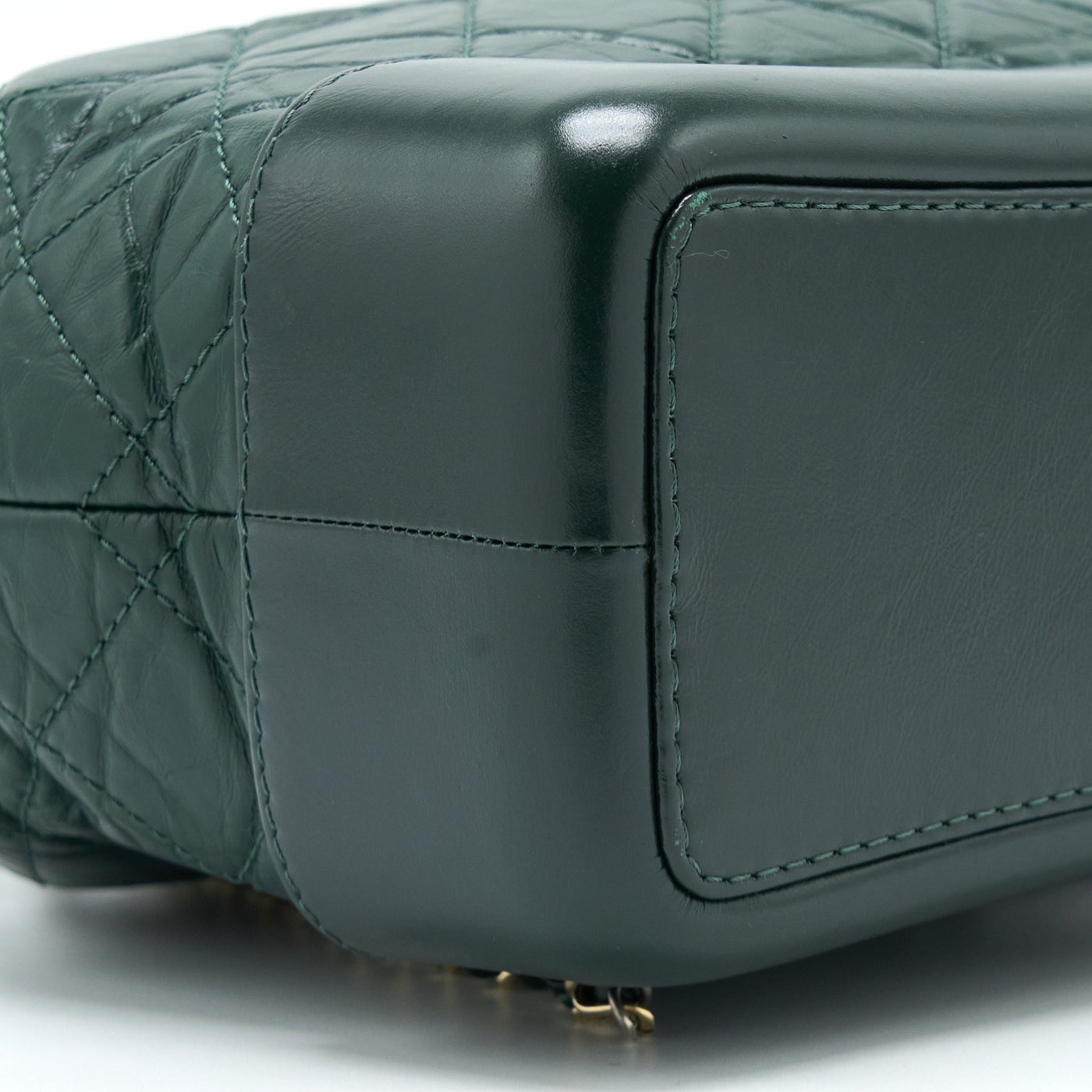 CHANEL SMALL GABRIELLE BACKPACK CALFSKIN DARK GREEN MULTICOLOUR HARDWARE