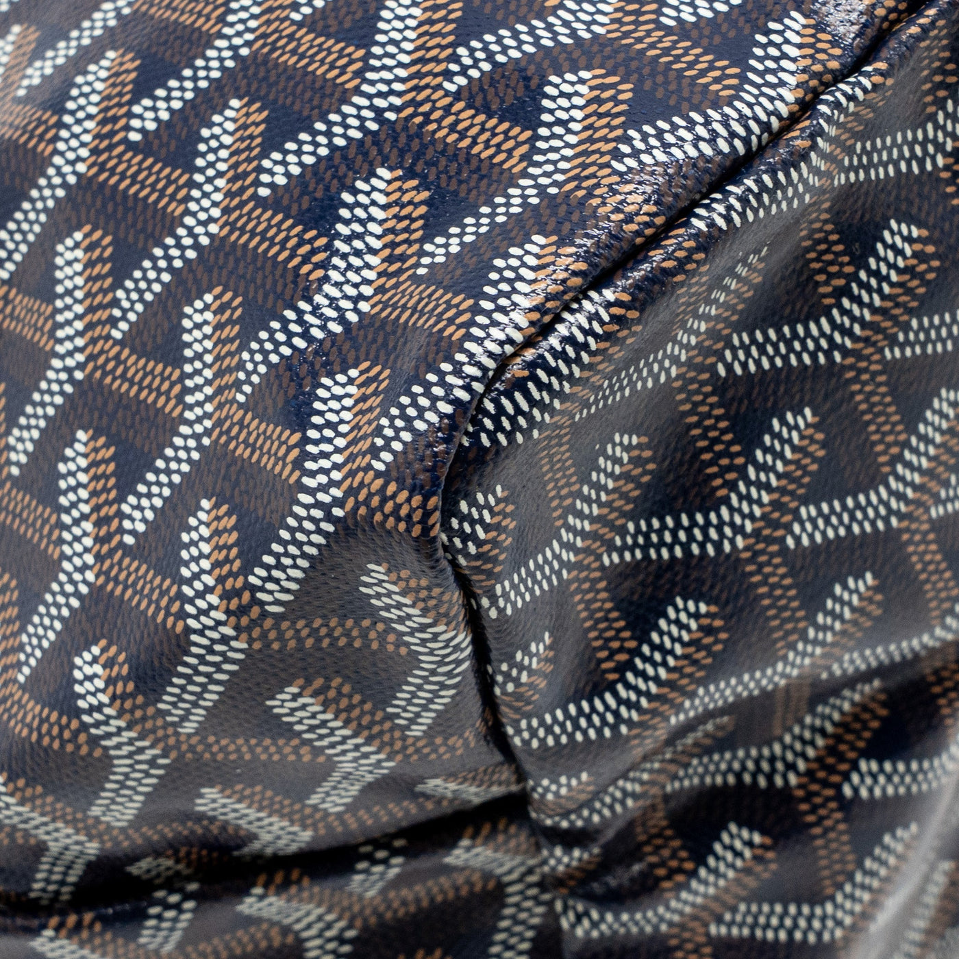 GOYARD SAINT LOUIS PM TOTE GOYARDINE CANVAS/CALFSKIN NAVY BLUE SHW