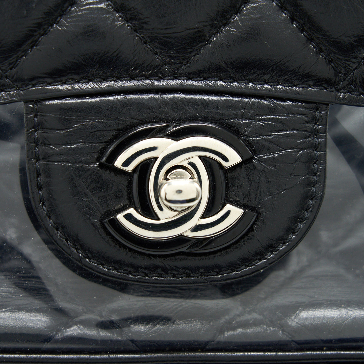 CHANEL TRANSPARENT BACK PACK PVC/LEATHER BACKPACK