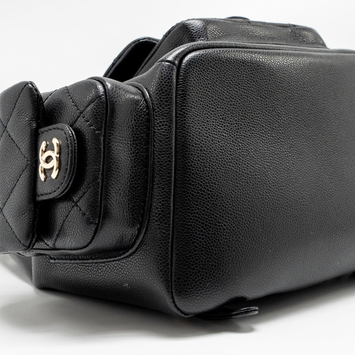 CHANEL TRIPLE POCKET BACKPACK CAVIAR BLACK LGHW (MICROCHIP)