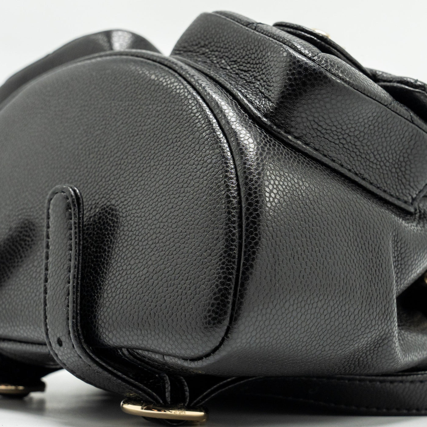CHANEL 24A MINI DUMA BACKPACK GRAINED CALFSKIN BLACK LGHW (MICROCHIP)