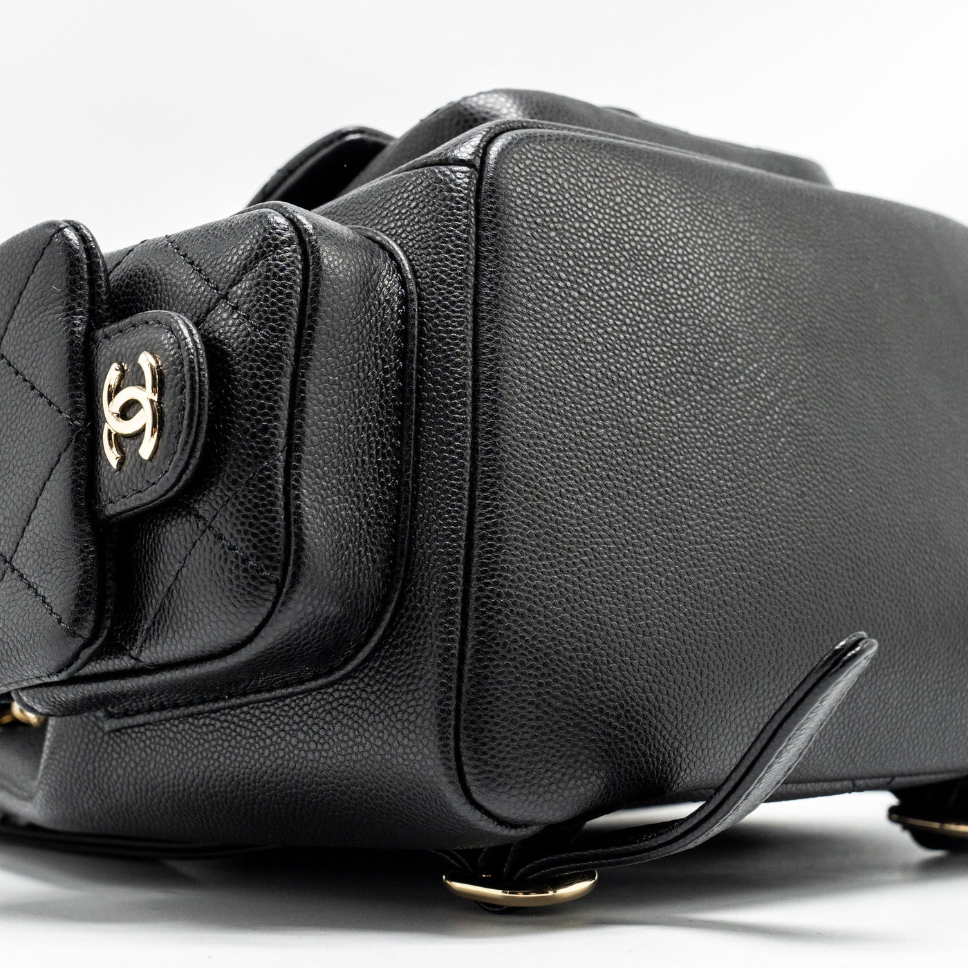 CHANEL TRIPLE POCKET BACKPACK CAVIAR BLACK LGHW (MICROCHIP)