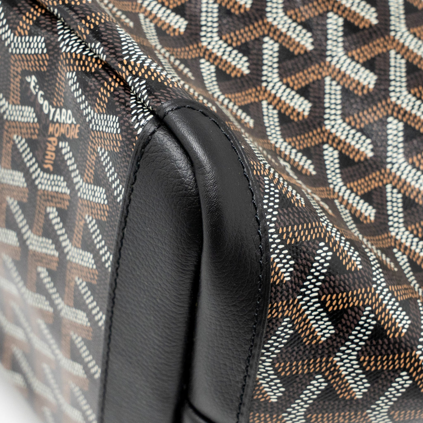GOYARD ARTOIS MM HANDBAG GOYARDINE CANVAS/CALFSKIN BLACK SHW