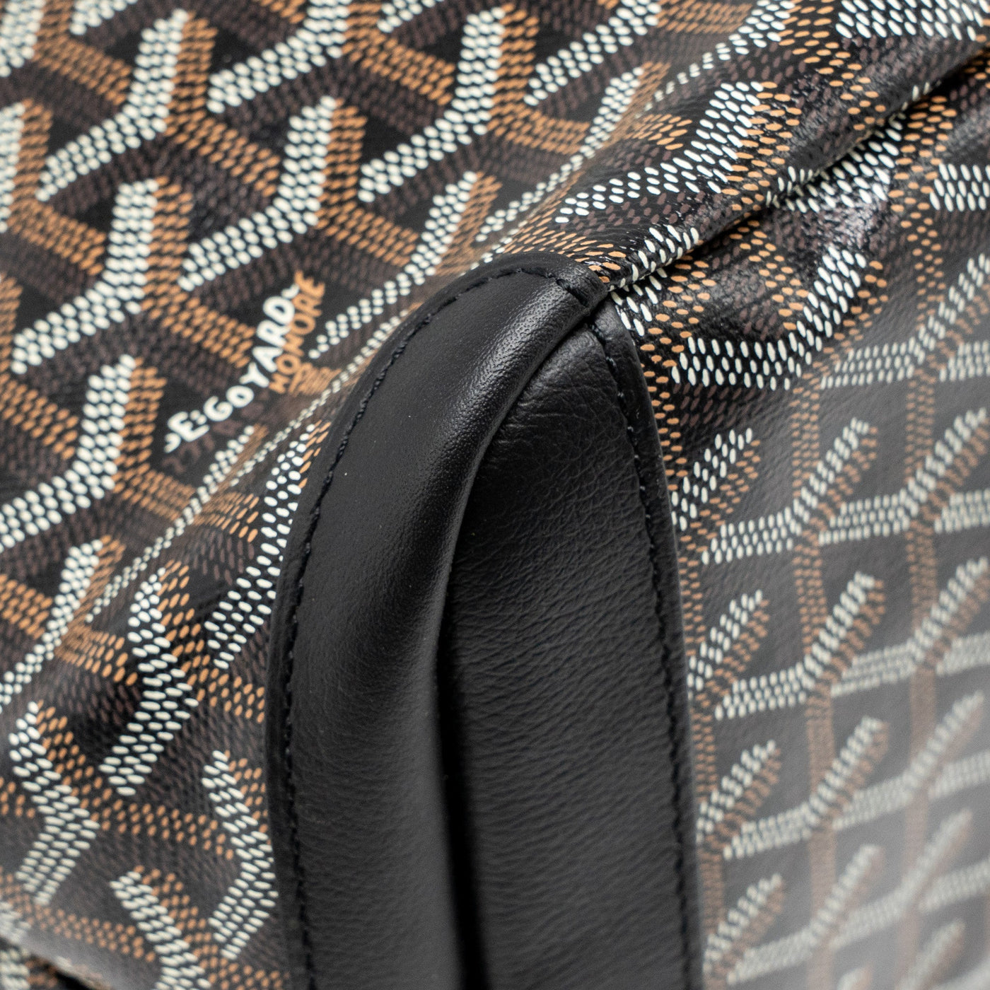 GOYARD ARTOIS MM HANDBAG GOYARDINE CANVAS/CALFSKIN BLACK SHW
