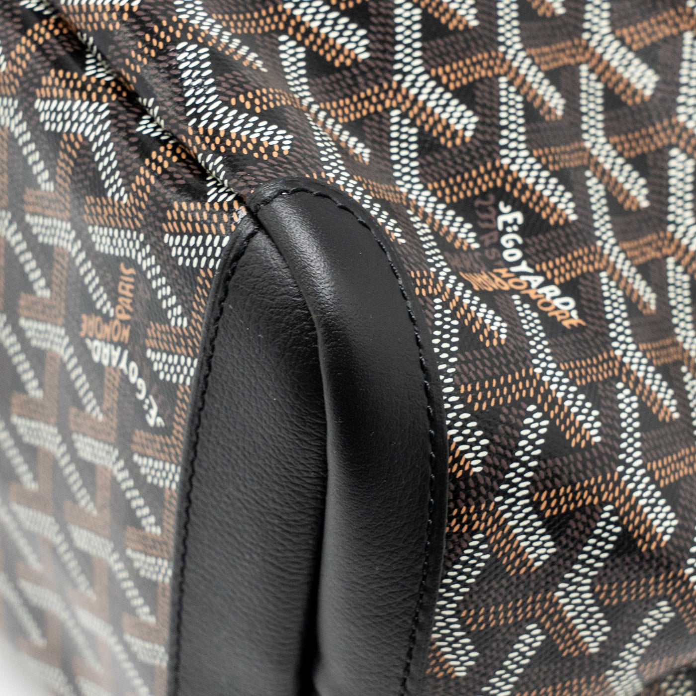 GOYARD ARTOIS MM HANDBAG GOYARDINE CANVAS/CALFSKIN BLACK SHW