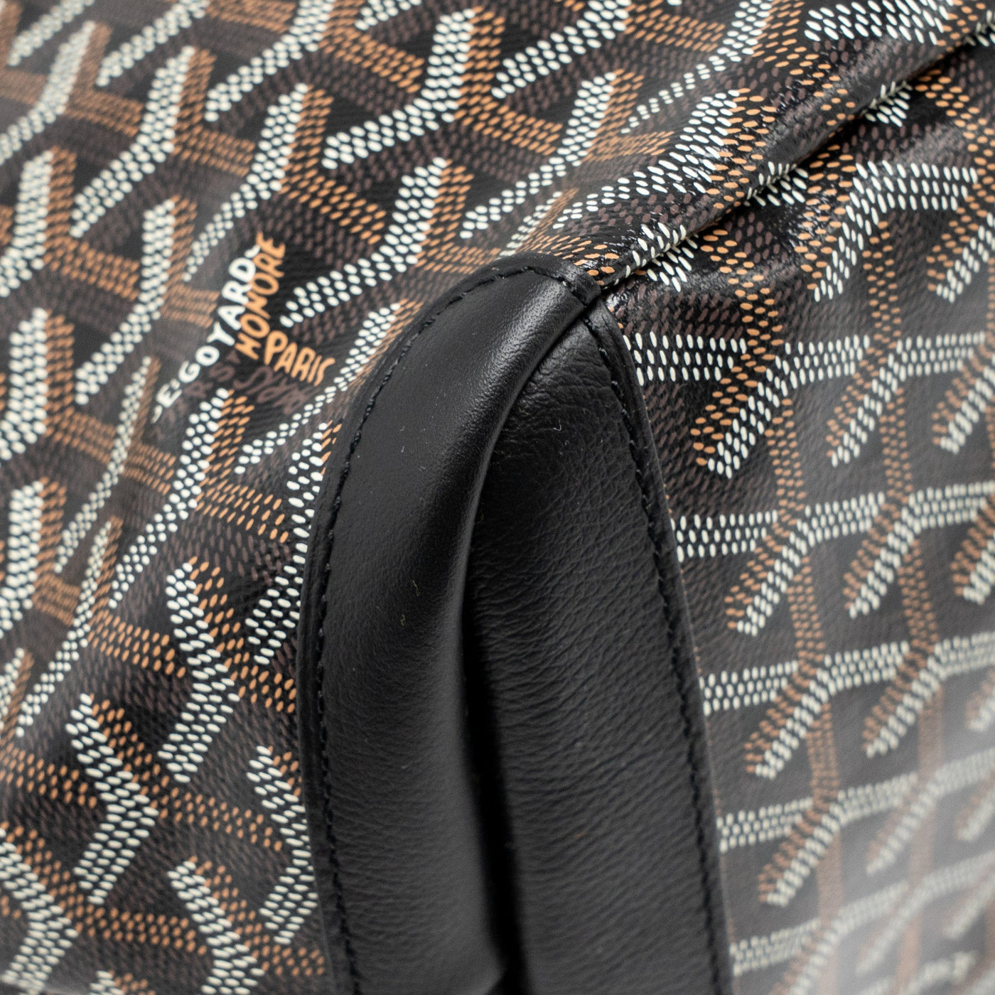 GOYARD ARTOIS MM HANDBAG GOYARDINE CANVAS/CALFSKIN BLACK SHW