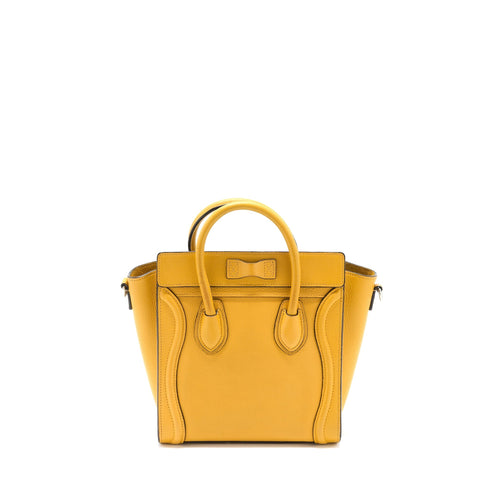 CELINE NANO LUGGAGE BAG CALFSKIN YELLOW SHW