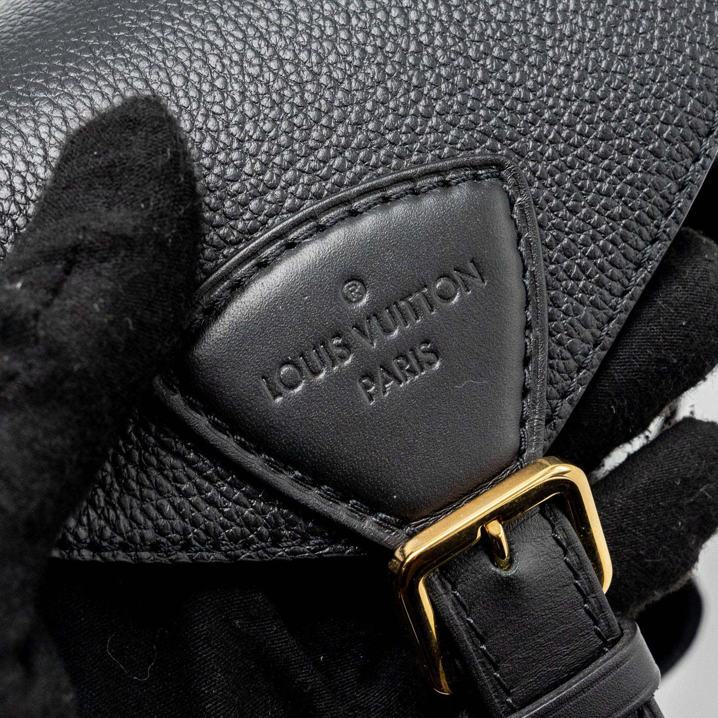 LOUIS VUITTON MONTSOURIS PM BACKPACK MONOGRAM EMPREINTE BLACK GHW
