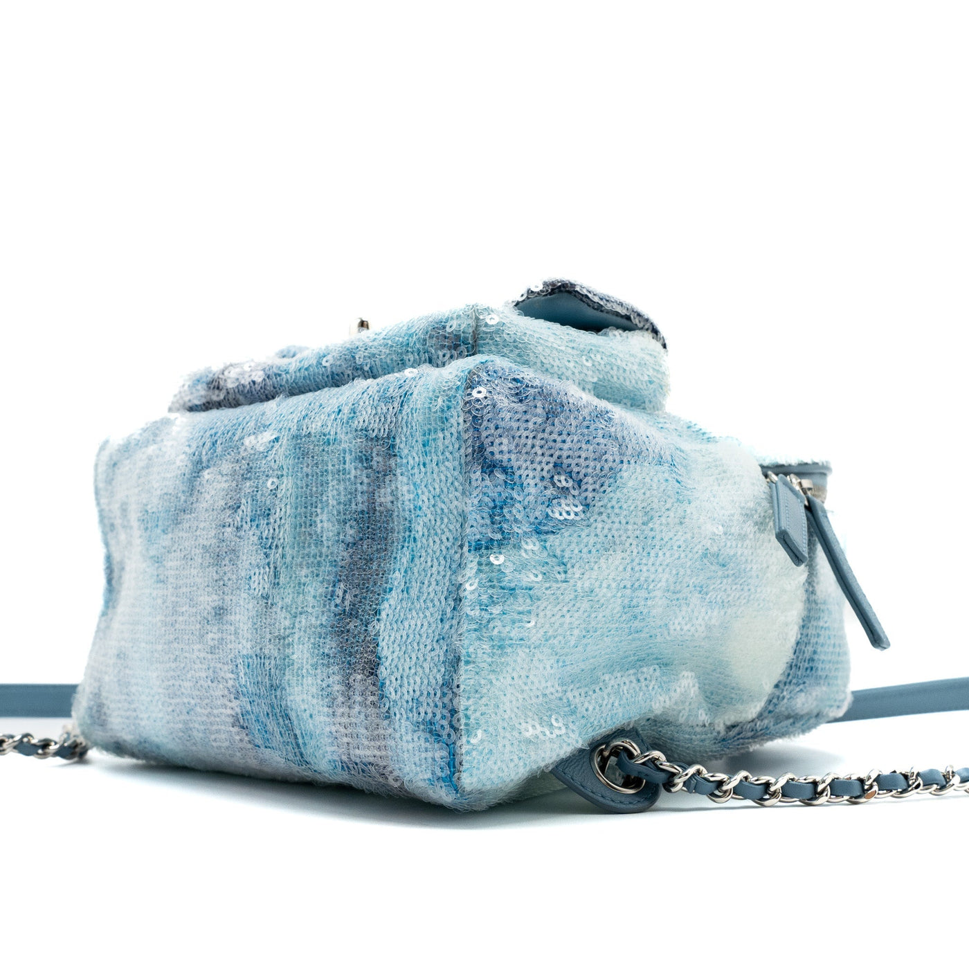 CHANEL MINI BACKPACK SEQUINS MULTICOLOUR BLUE SHW