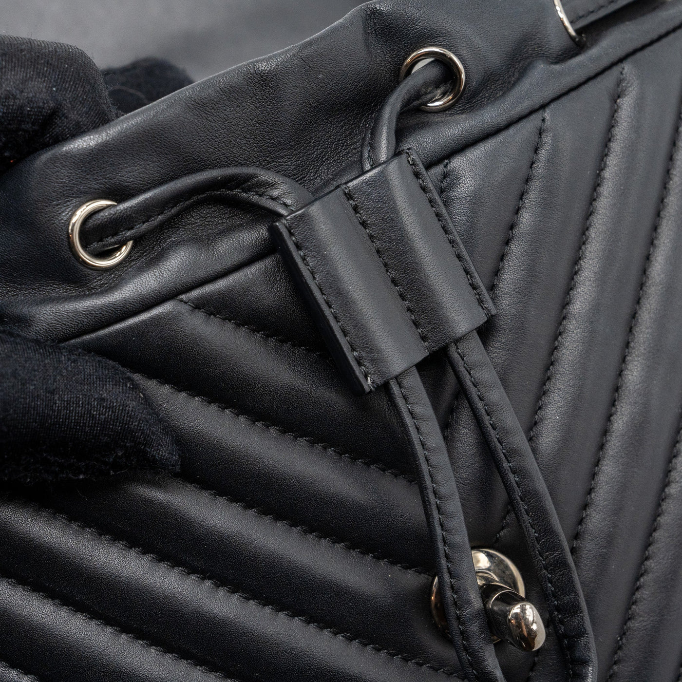 CHANEL SMALL URBAN SPIRIT BACKPACK CHEVRON CALFSKIN BLACK SHW