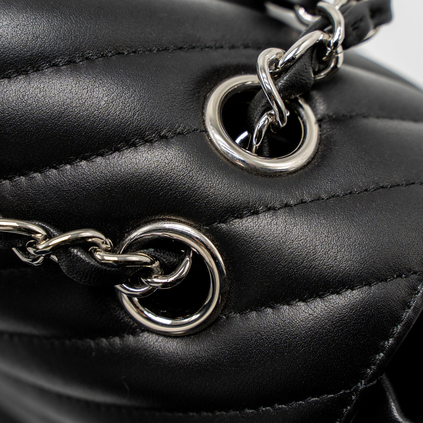 CHANEL URBAN SPIRIT BACKPACK CHEVRON CALFSKIN BLACK SHW
