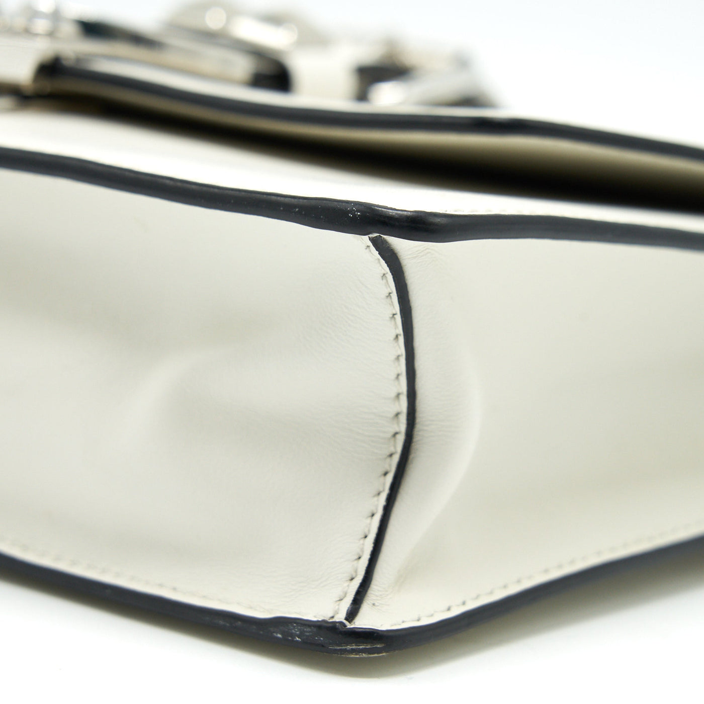 PRADA WOMAN'S MESSENGER BAG WHITE WITH SHW