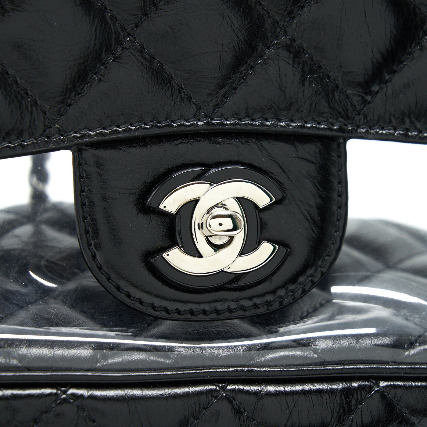CHANEL TRANSPARENT LEATHER/ PVC CROSSBODY BAG