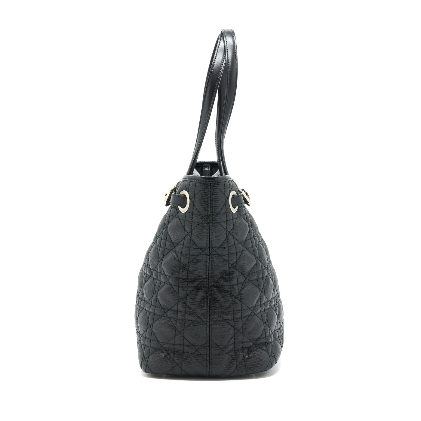 DIOR LADY DIOR TOTE BAG CANVAS BLACK SHW