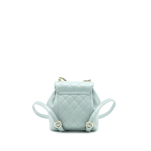 CHANEL 23C DUMA MINI BACKPACK CALFSKIN LIGHT GREY LGHW (MICROCHIP)