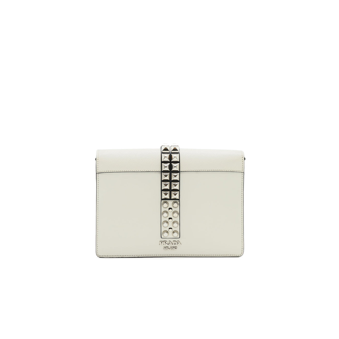 PRADA WOMAN'S MESSENGER BAG WHITE WITH SHW