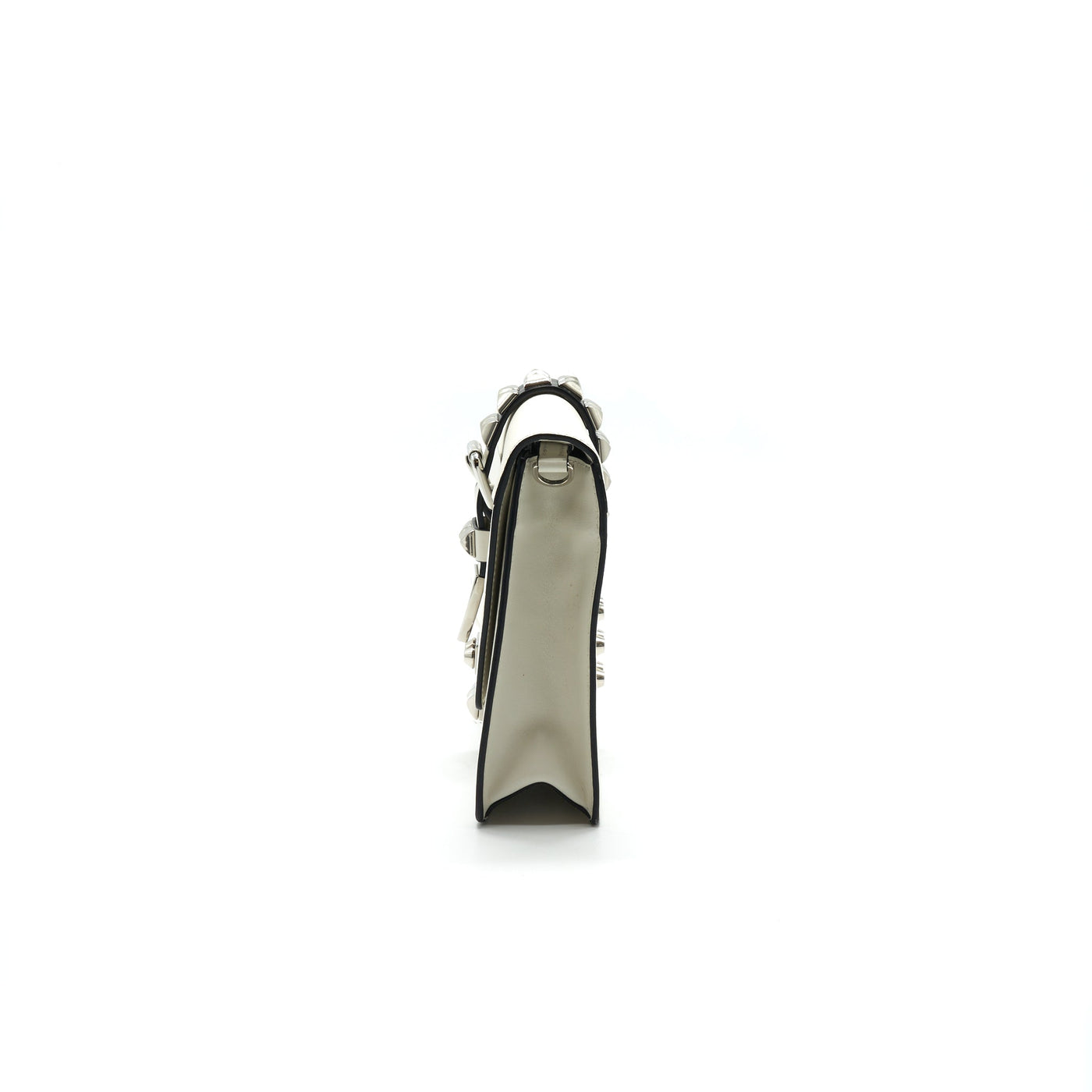 PRADA WOMAN'S MESSENGER BAG WHITE WITH SHW