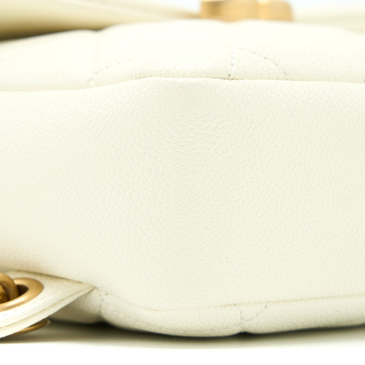 CHANEL 22P FLAP BACKPACK CAVIAR WHITE BRUSHED GHW (MICROCHIP)
